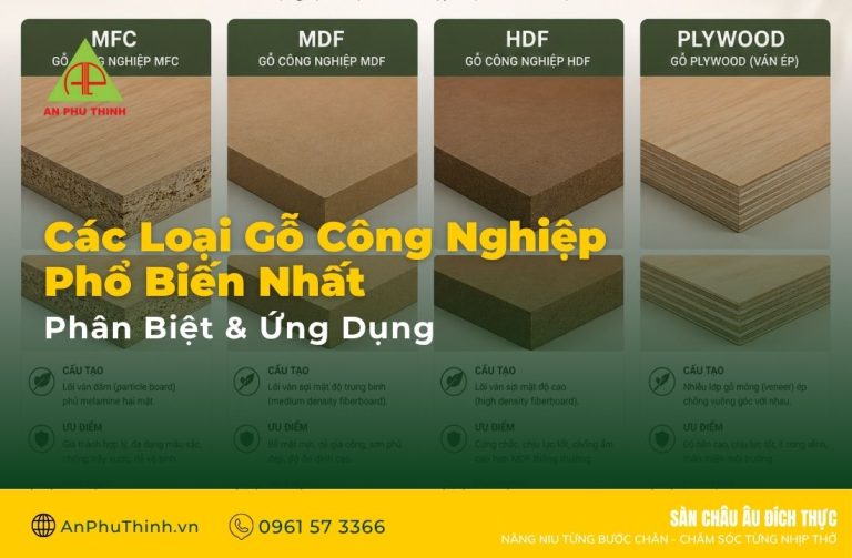 Các Loại Gỗ Công Nghiệp Dùng Trong Nội Thất Phổ Biến Nhất
