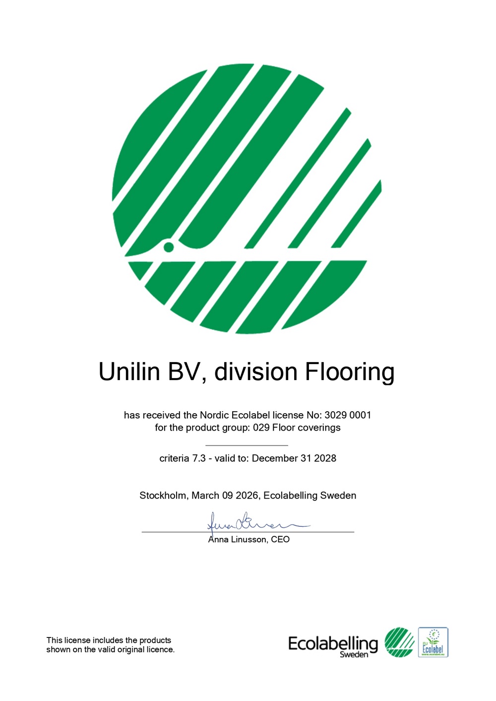 Chứng nhận Nordic Swan Ecolabel