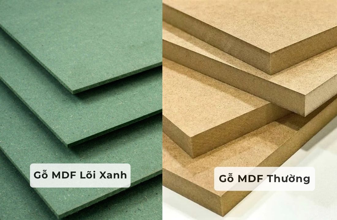 Gỗ MDF lõi xanh khác gì với gỗ MDF thông thường