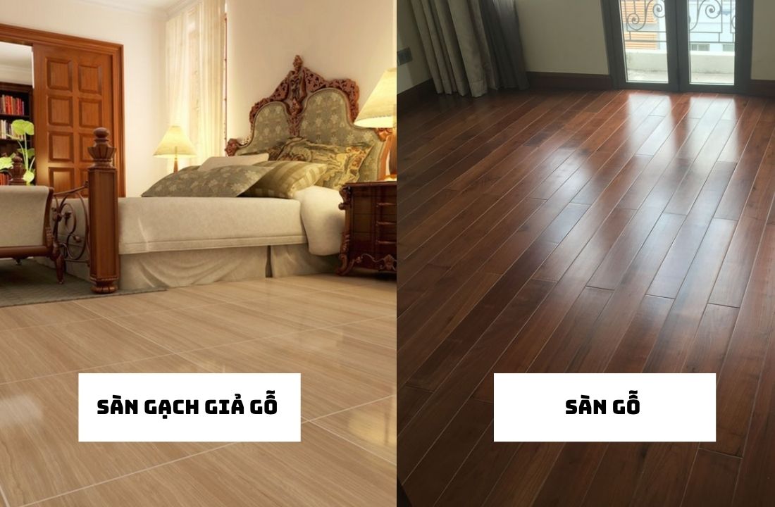 Sàn gạch và sàn gỗ