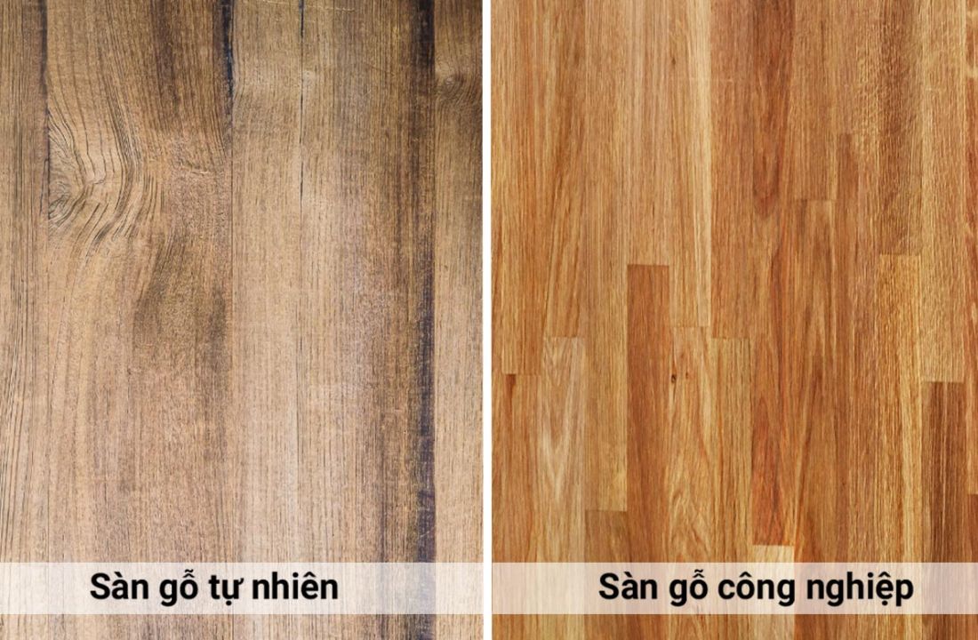 sàn gỗ công nghiệp và sàn gỗ tự nhiên