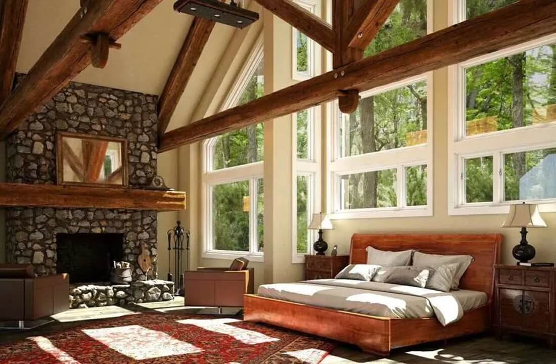 phong cách rustic trong phòng ngủ